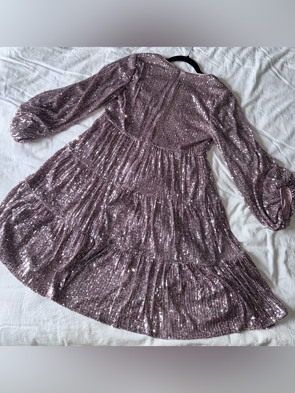 Eliza J Dusty Mauve Sequin Evening Dress